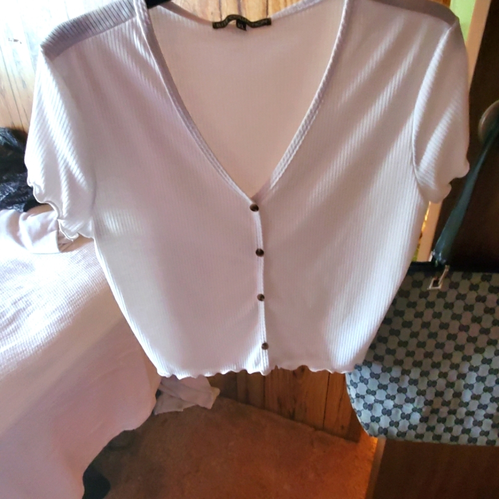 Button Down Crop Top